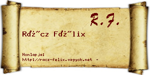 Rácz Félix névjegykártya