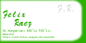 felix racz business card